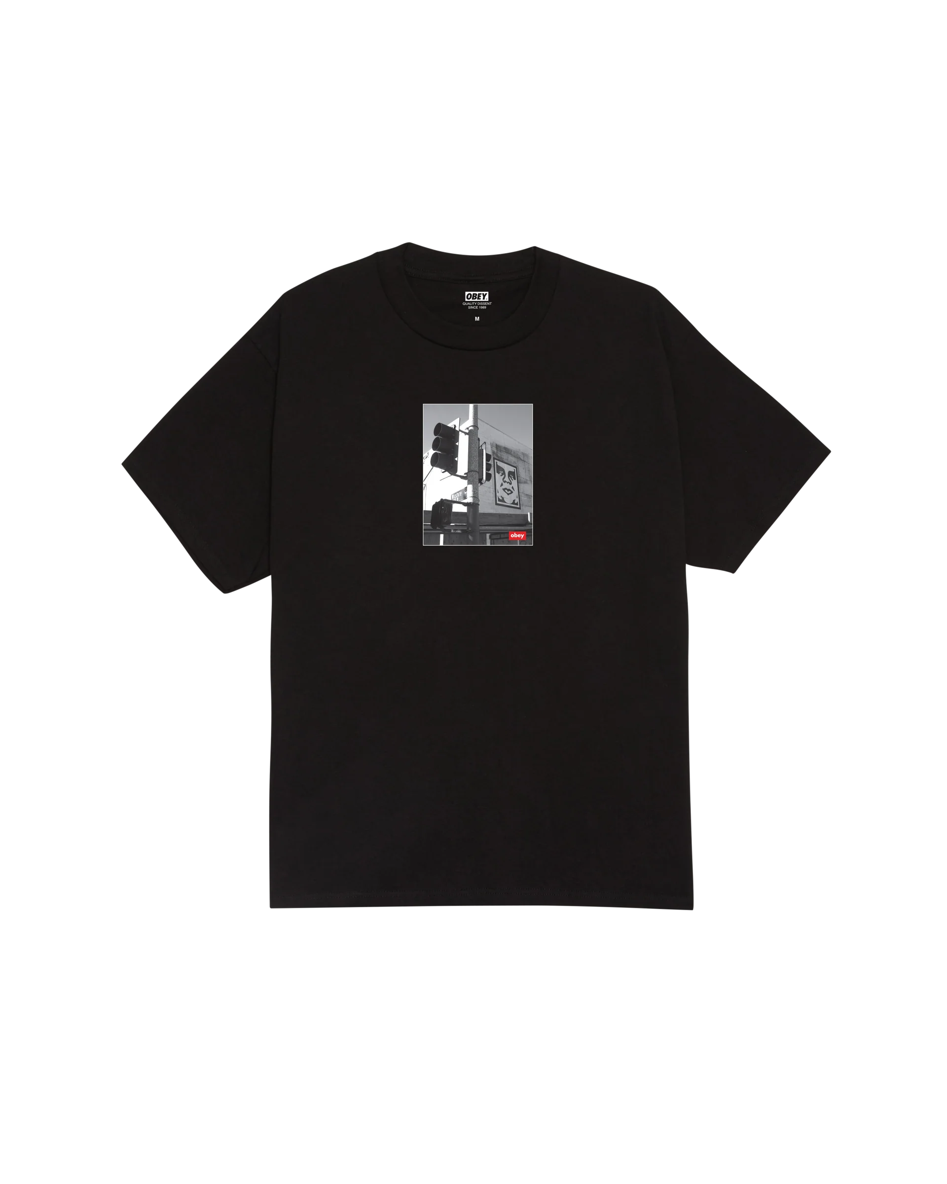 Obey T-Shirt da uomo manica corta Los Angeles Photo nera
