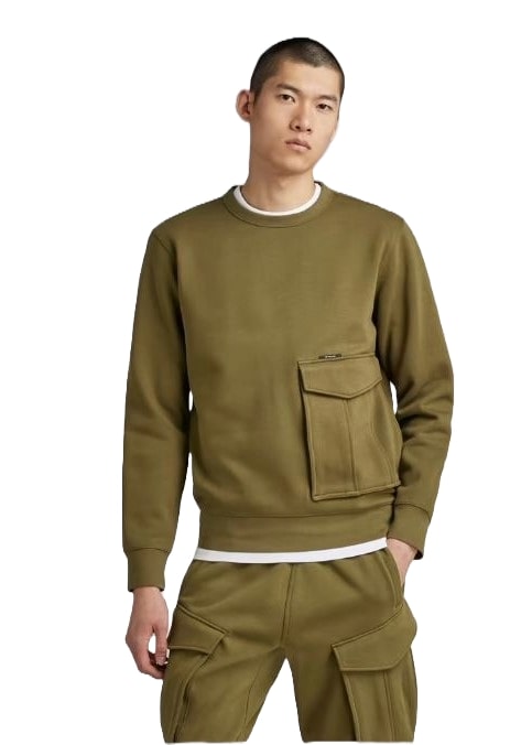 G-Star Felpa da Uomo girocollo Cargo Verde
