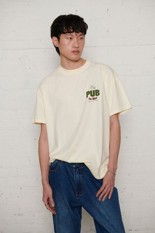 Pas De Mer T-Shirt da uomo manica corta Pub panna