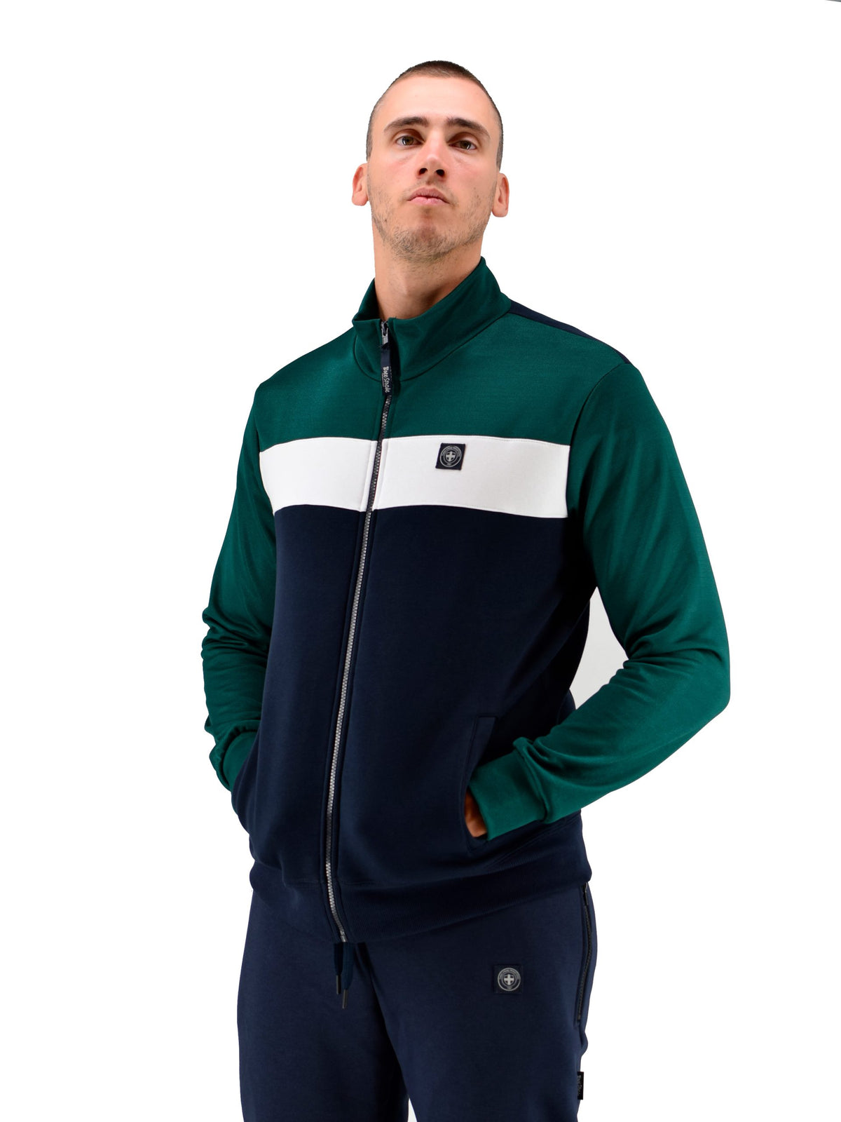 Three Stroke Men's Zip Up Hoodie Green 013-AW24-GRN