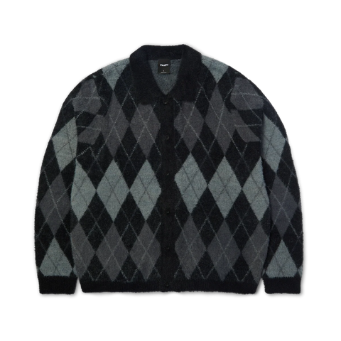 Huf Cardigan con bottoni da uomo Cooper Mohair nero