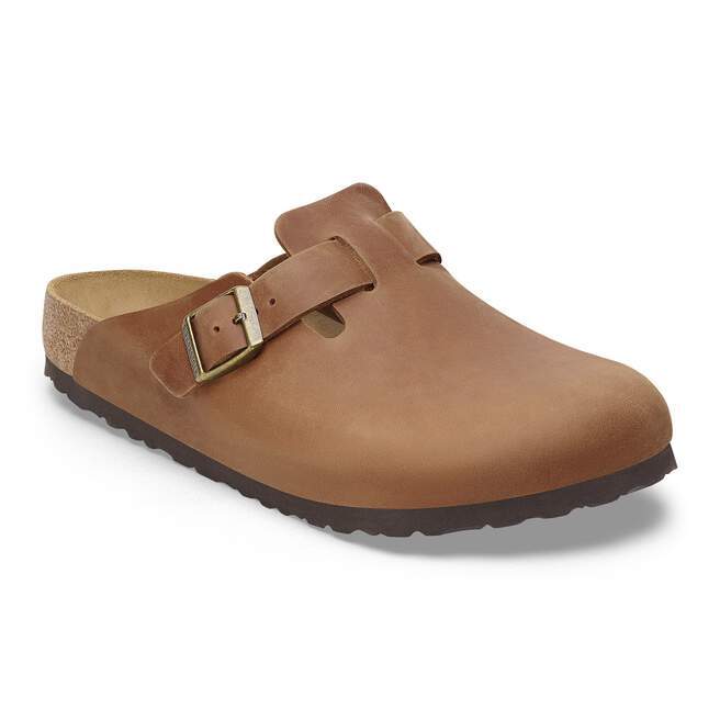 Birkenstock Boston Oiled Leather Sandal, Cognac