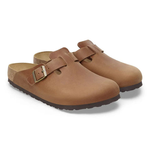 Birkenstock Boston Oiled Leather Sandal, Cognac