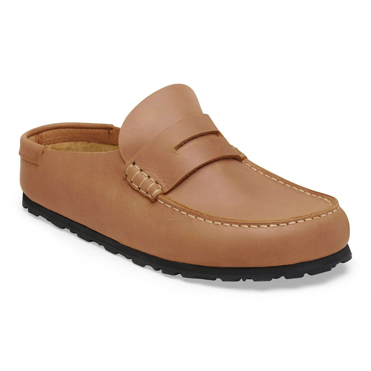 Birkenstock Naples Wrapped Oiled Leather Shoe, Cognac