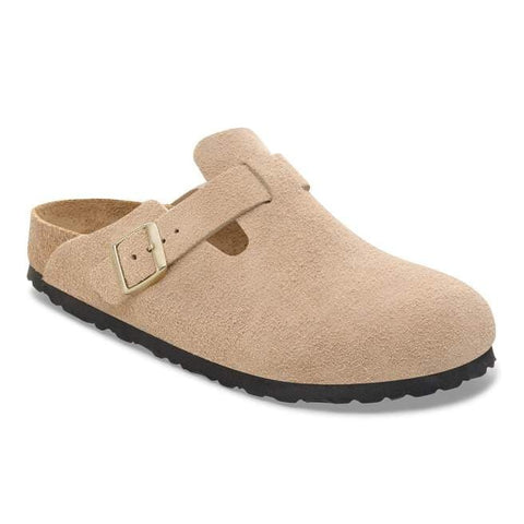 Birkenstock Sandalo in pelle scamosciata Boston beige