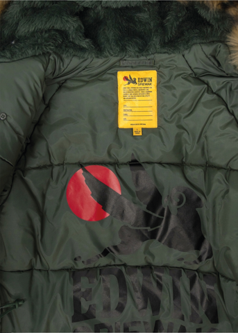 Edwin Parka da uomo in nylon Snorkel verde