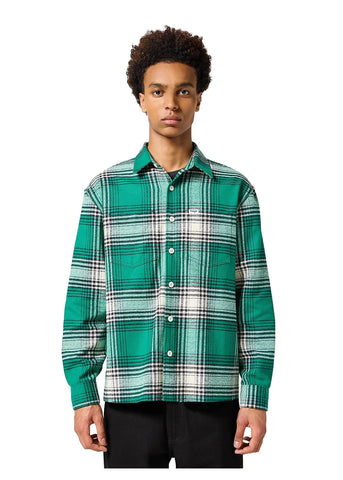 Wrangler Camicia a quadri da uomo Non Frayed Plaid Verde