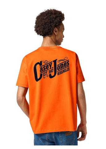 Wrangler T-Shirt da uomo manica corta Casey Graphic arancione