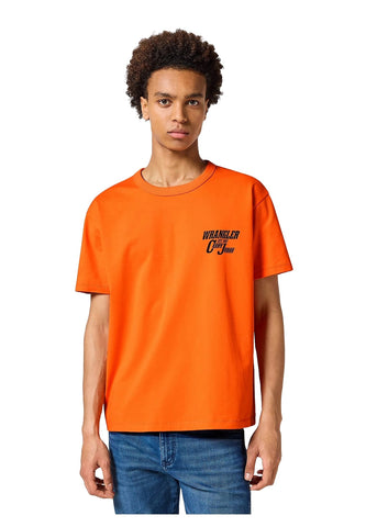 Wrangler T-Shirt da uomo manica corta Casey Graphic arancione