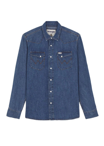 Wrangler Camicia di jeans da uomo Blue Bell  Blu