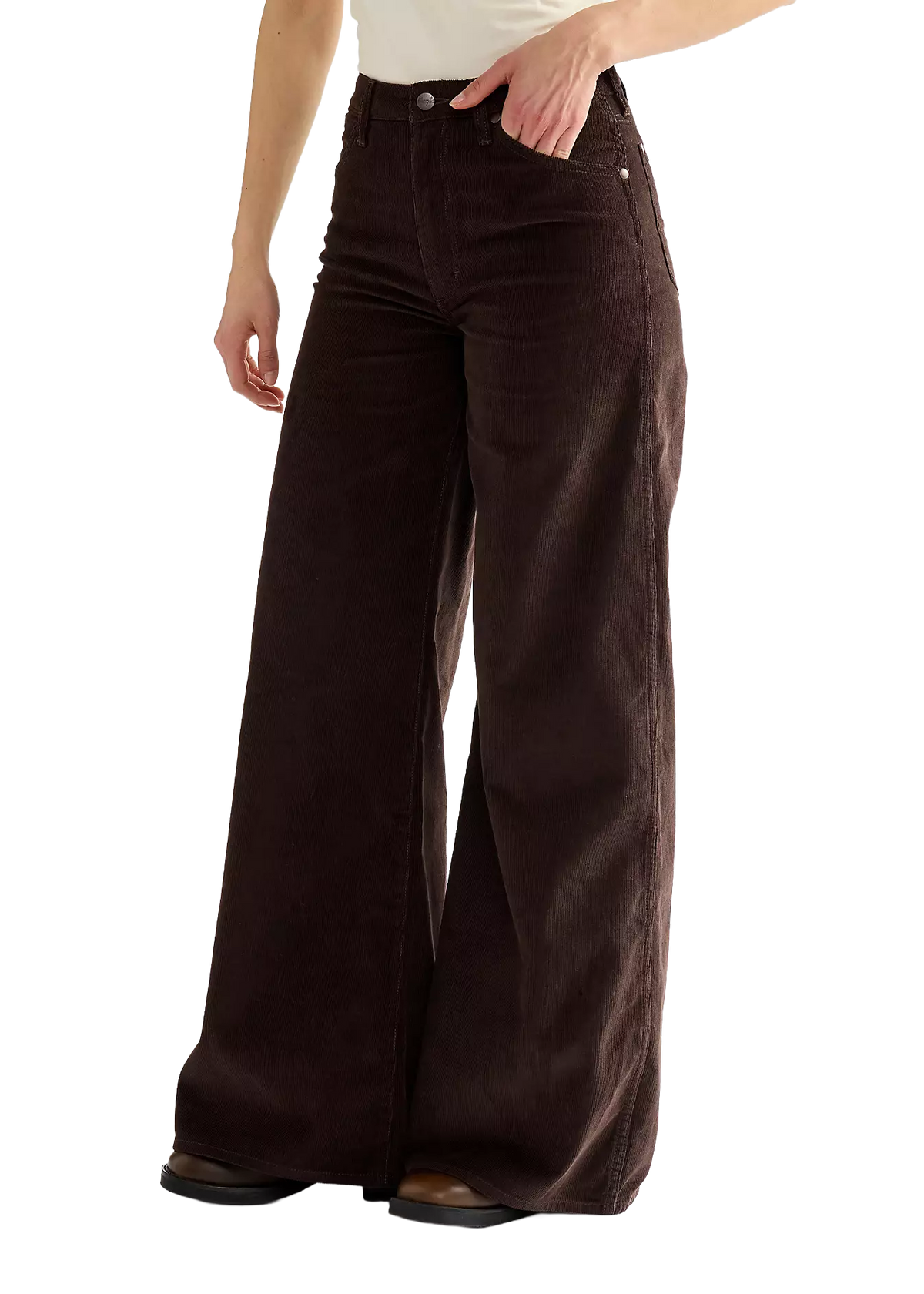 Wrangler Pantalone da donna in velluto a coste Canyon Loose marrone