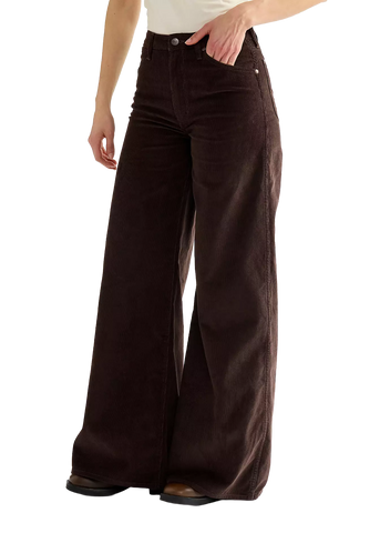 Wrangler Pantalone da donna in velluto a coste Canyon Loose marrone