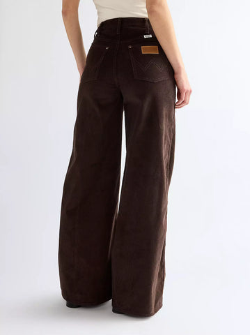 Wrangler Pantalone da donna in velluto a coste Canyon Loose marrone