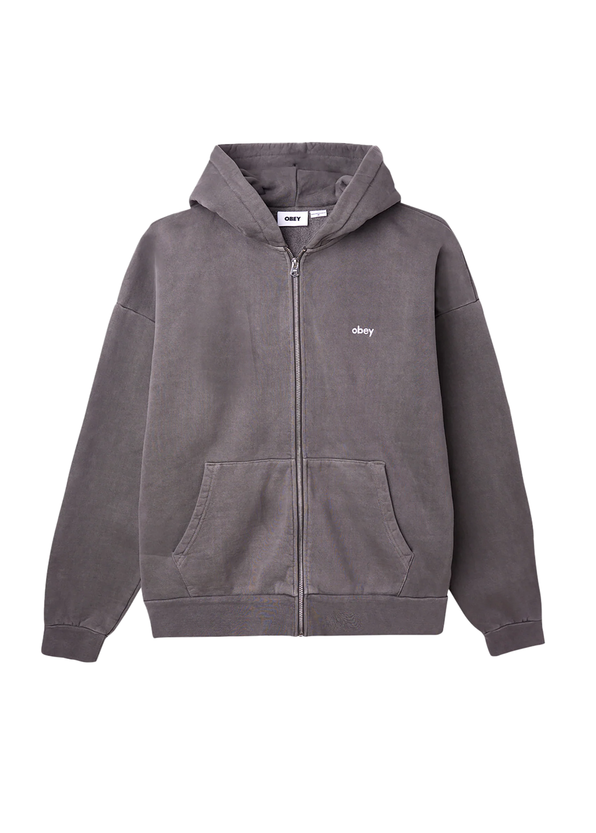 Obey Felpa da uomo con zip e cappuccio Lowercase Pigment