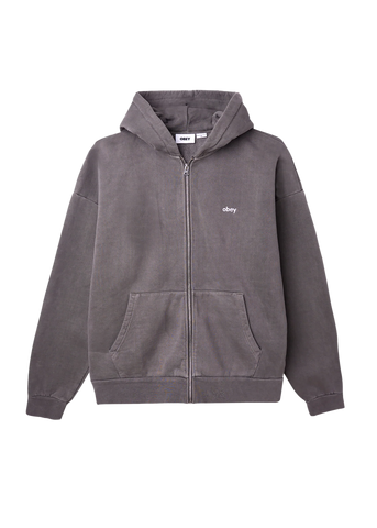 Obey Felpa da uomo con zip e cappuccio Lowercase Pigment
