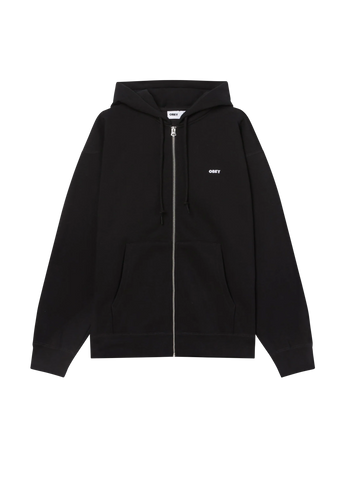 Obey Felpa da uomo con zip e cappuccio Est. Works Bold nera