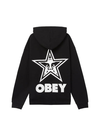 Obey Felpa con cappuccio da uomo Bold Star Nera