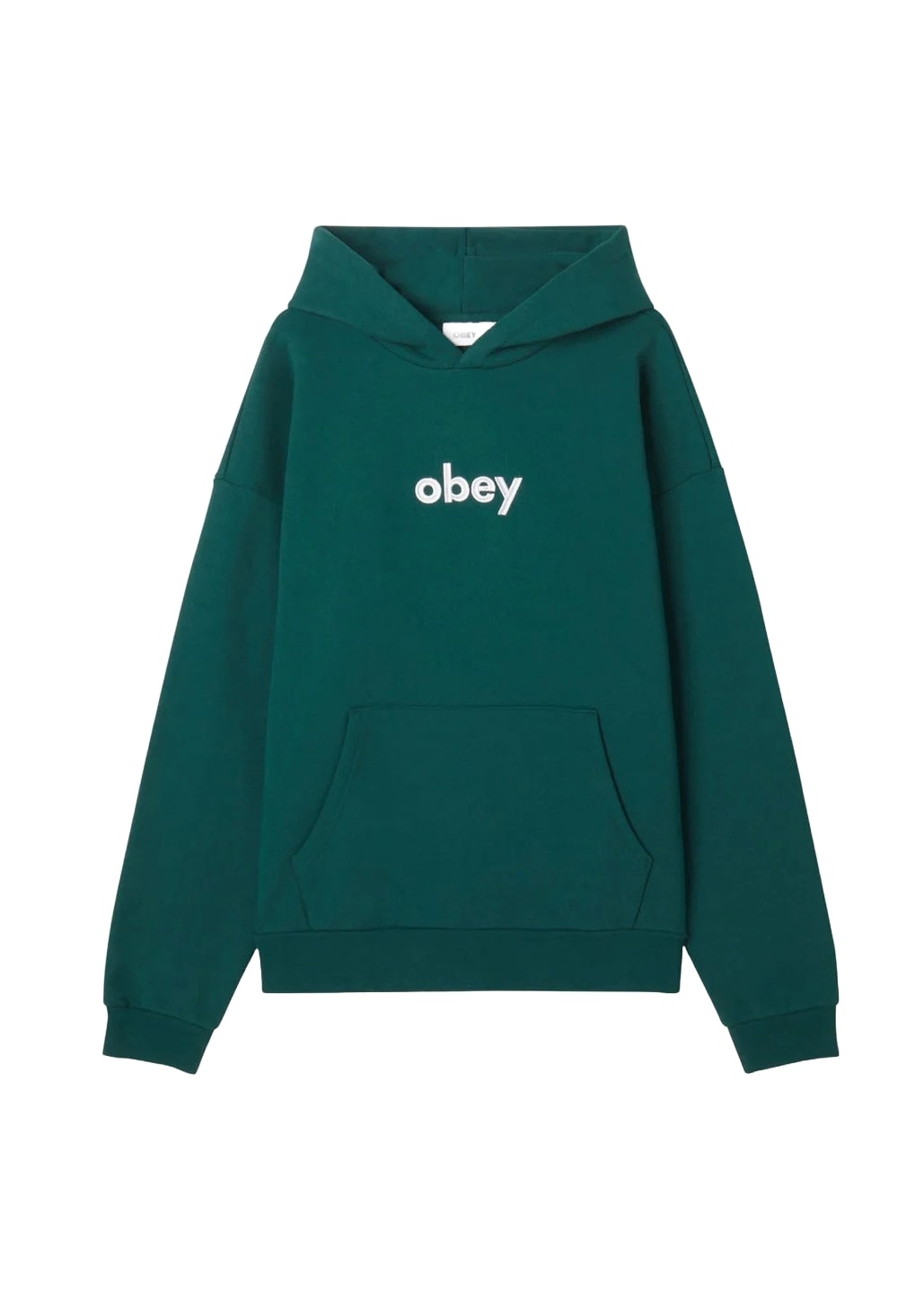 Obey Felpa con cappuccio da uomo Lowercase Verde