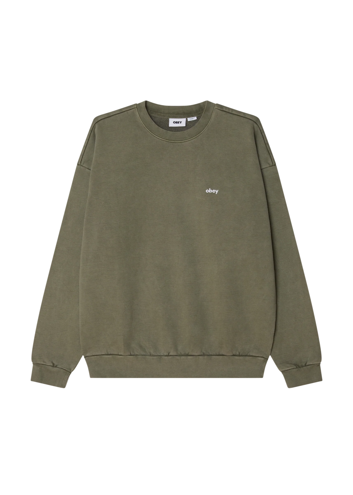 Obey Felpa girocollo da uomo Lowercase Pigment verde