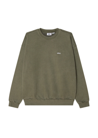 Obey Felpa girocollo da uomo Lowercase Pigment verde