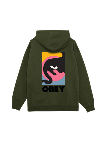 Obey Felpa da uomo con cappuccio Premium Quarter Icon verde