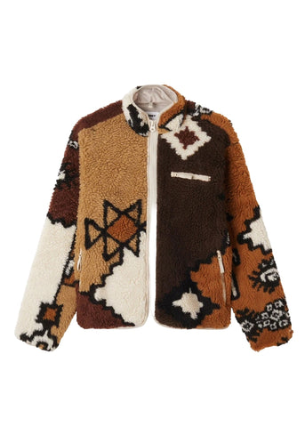 Obey Giacca sherpa da uomo Moroccan Marrone multi