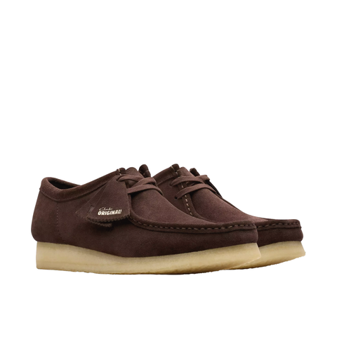 Clarks Scarpa in pelle scamosciata da uomo Wallabee marrone scuro