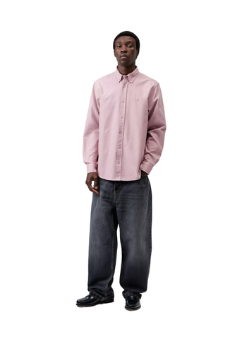 Carhartt Wip Camicia da uomo in cotone Oxford Bolton rosa