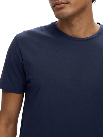 Selected Men's T-Shirt short sleeve Pima Blue
