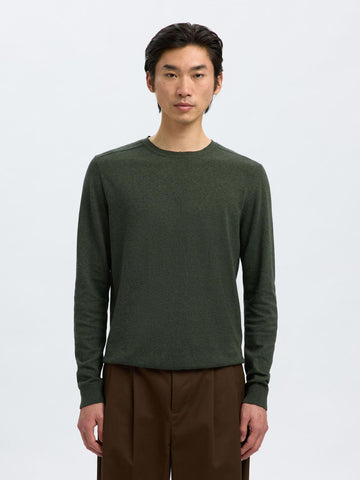 Selected Maglia girocollo da uomo Berg verde