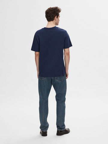 Selected Colman Blue Men's Short Sleeve T-Shirt