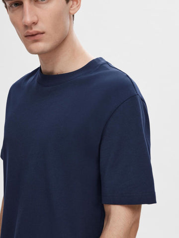 Selected Colman Blue Herren-Kurzarm-T-Shirt