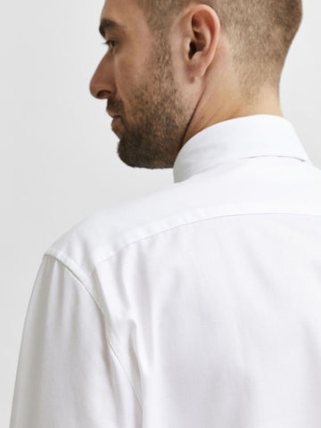 Weißes Slimethan-Langarm-Herrenhemd von Selected