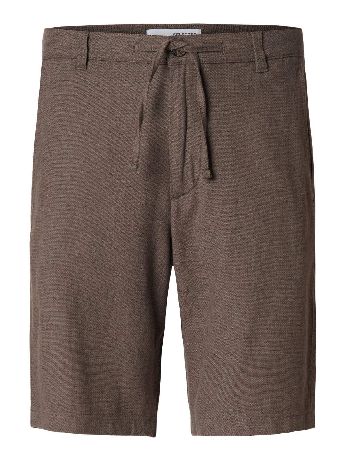 Selected Pantaloncino in misto lino da uomo Brody marrone