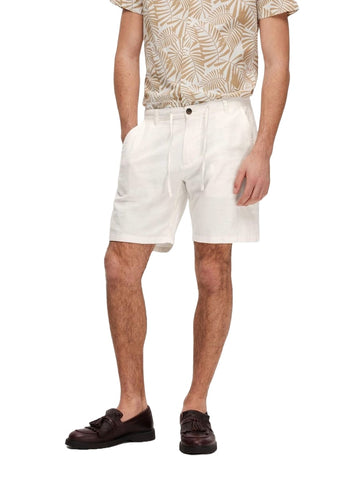 Selected Brody men's linen blend shorts in cream