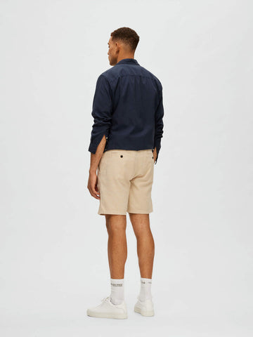 Selected Linen blend shorts for men Brody Beige