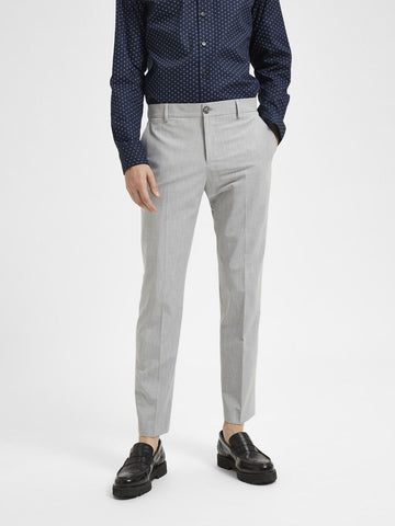 Selected Liam classic trousers for men in light grey