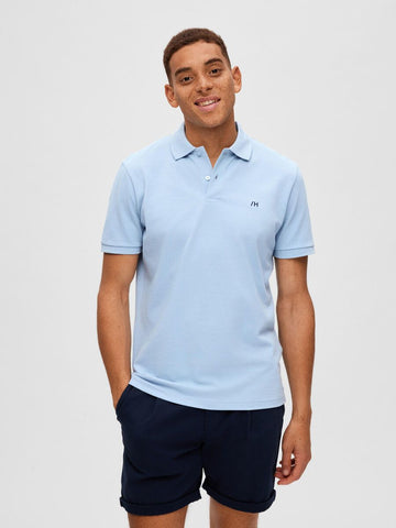 Selected Dante Celeste Short Sleeve Men's Polo