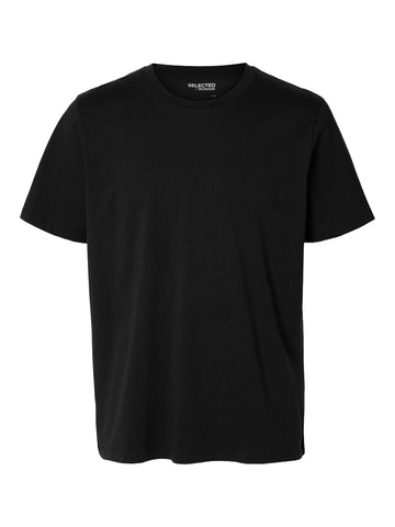 Selected Haspen Schwarzes Kurzarm-Herren-T-Shirt