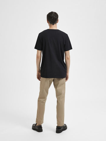Selected Haspen Black Short Sleeve Men's T-Shirt