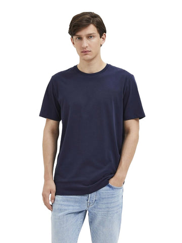 Selected Herren T-Shirt Kurzarm Haspen Blau