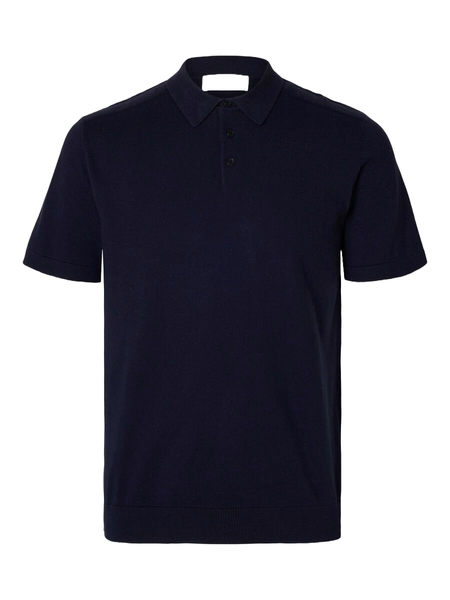 Selected Berg Blue Kurzarm-Poloshirt für Herren