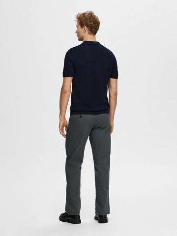 Selected Berg Blue short-sleeved polo shirt for men