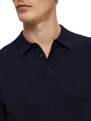 Selected Berg Blue Kurzarm-Poloshirt für Herren