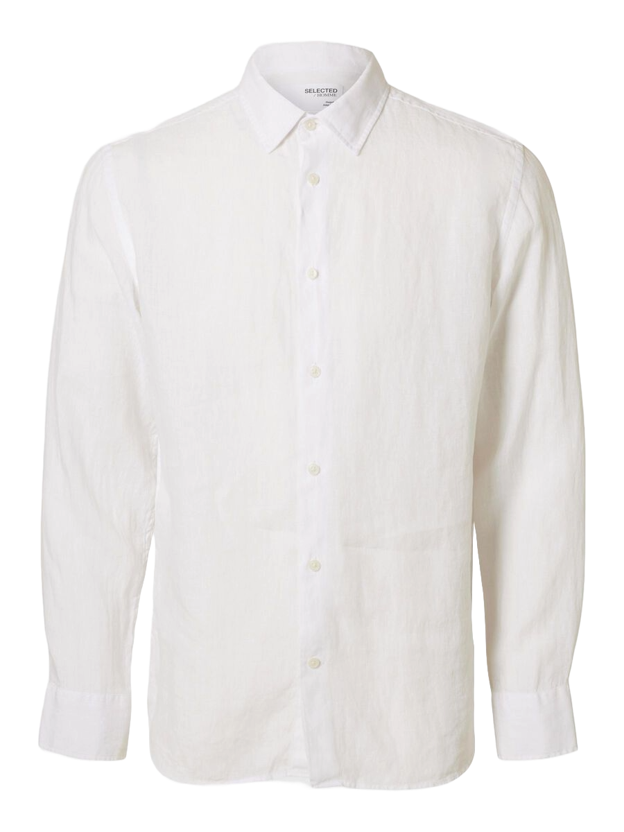 Ausgewähltes weißes Regkylian-Leinenhemd für Herren