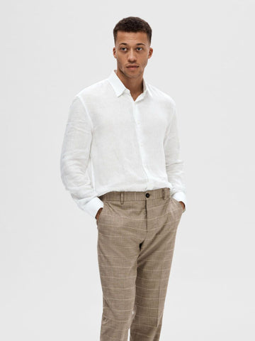 Selected Men's White Regkylian Linen Shirt