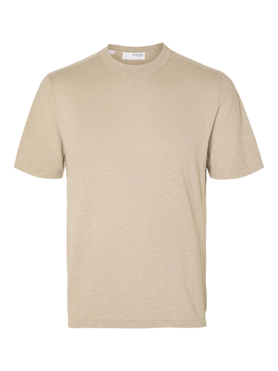 Selected Berg Beige Kurzarm-Herrenhemd