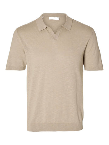 Selected Maglia da Uomo in misto lino  Berg Beige