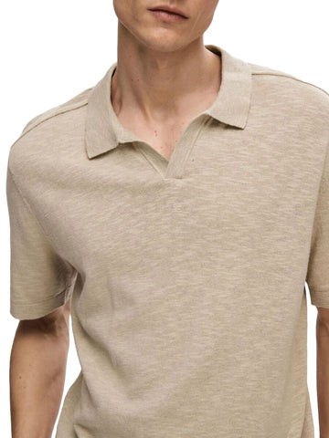 Selected Men's Sweater in Berg Beige linen blend