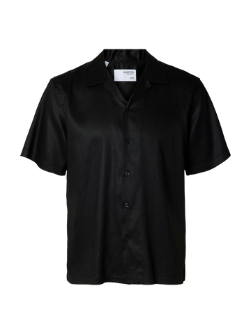 Selected Camicia da uomo manica corta Regnoa nera